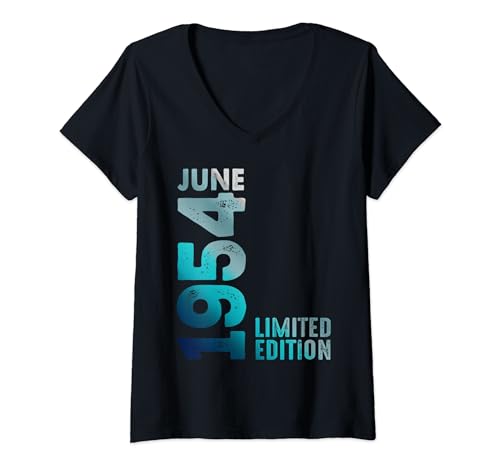 Consigue ahora Mujer Edición limitada 1954 junio 1954 Vintage Regalos 1954 Retro Cool 1954 Camiseta Cuello V Top Precio 2024 | regaloscumple.com