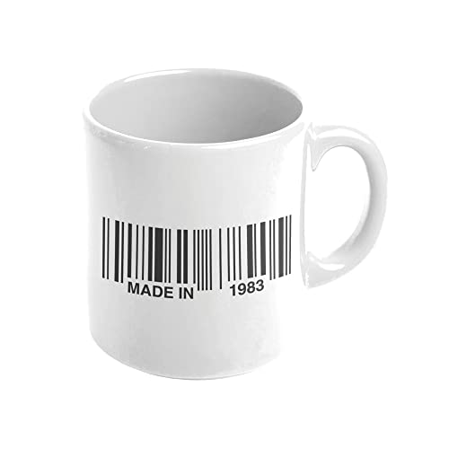 Comprar MUG cerámica con Catálogo diseño cumpleaños código barras 1983 Rebajas 2025 | regaloscumple.com