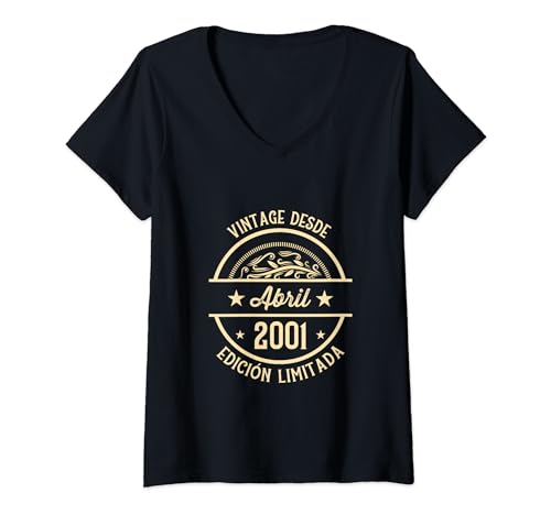 Comprar Mujer Cumpleaños Hombre Regalos Vintage Desde Abril Regalos 2001 Camiseta Cuello V Top Precio 2024 | regaloscumple.com