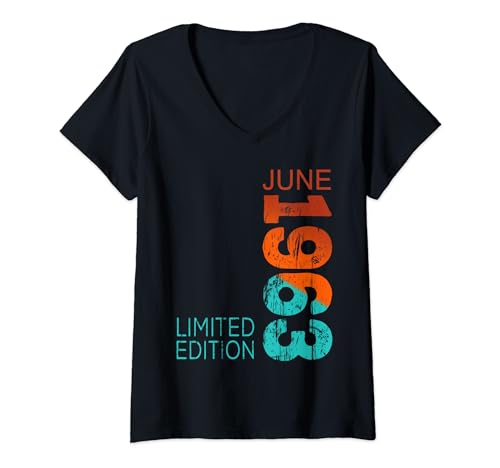 Consigue ahora Mujer Junio 1963 Regalos Año Legendario 1963 Nacimiento Vintage Desde 1963 Camiseta Cuello V Top Precio 2024 | regaloscumple.com