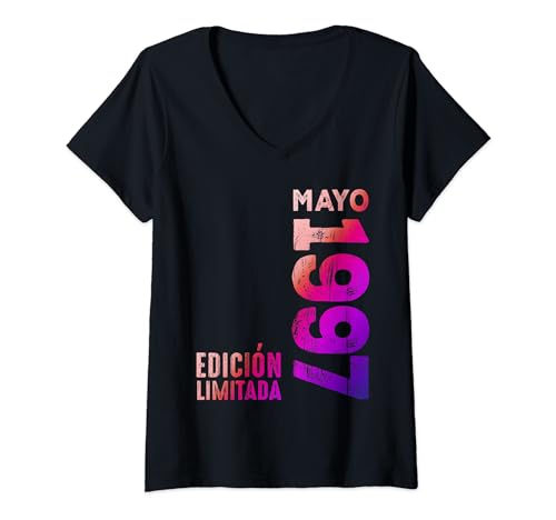 Comprar Mujer Mayo Regalos 1997 Retro 1997 Año 1997 Vintage 1997 Camiseta Cuello V Rebajas 2024 | regaloscumple.com