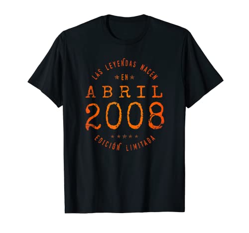 Consigue ahora 14 años Cumpleaños Las Leyendas nacen en Abril Cumpleaños 2008 Camiseta Ofertas 2024 | regaloscumple.com