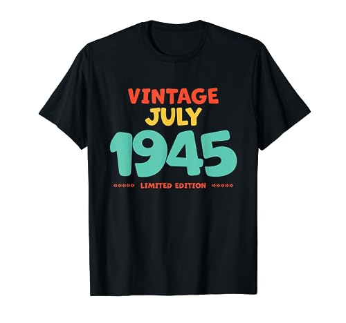 Comprar Vintage 1945 Julio Leyenda Nacida En Ideas para regalar Julio 1945 Cumpleaños Camiseta Rebajas 2024 | regaloscumple.com