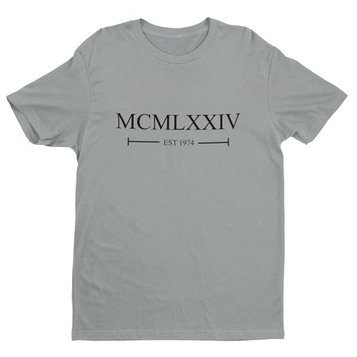 Consigue ahora Galaxy Tees Camiseta cumpleaños número 50 para hombre para cumpleaños en 2024 y 1974 en números romanos Est 1974 Plata Melange 3XL BlackFriday Ofertas 2024 | regaloscumple.com