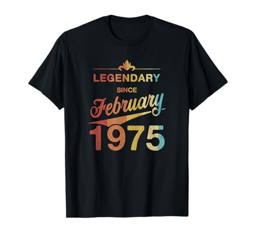 Comprar 50 cumpleaños Nacido en Febrero 1975 Ideas para regalar Vintage 50 años Camiseta Ofertas 2024 | regaloscumple.com