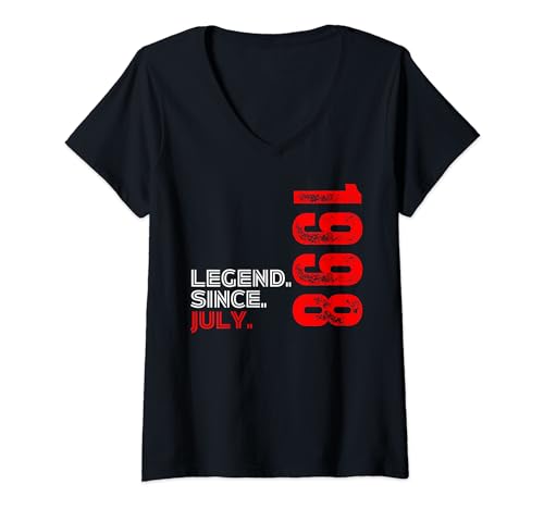 Comprar Mujer Nacido en julio 1998 Leyenda cumpleaños vintage desde julio 1998 Camiseta Cuello V Top Promoción Precio 2024 | regaloscumple.com