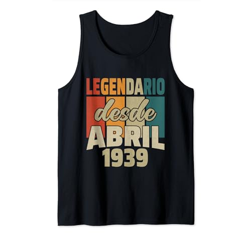 Consigue ahora Legendario Desde Abril 1939 Ideas para regalar - Cumpleaños 85 Años Camiseta sin Mangas Rebajas 2024 | regaloscumple.com
