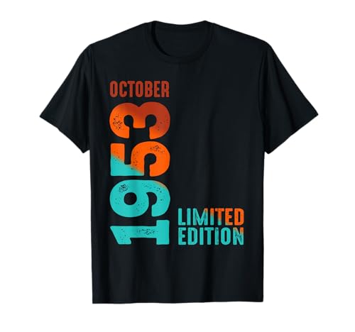 Comprar Cumpleaños Edición Limitada Octubre Ideas para regalar 1953 Camiseta Ofertas 2024 | regaloscumple.com