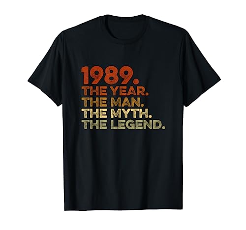 Consigue ahora Cumpleaños Regalo Cosecha Vintage Catálogo 1989. Year Man Myth Legend Camiseta Top Precio 2024 | regaloscumple.com