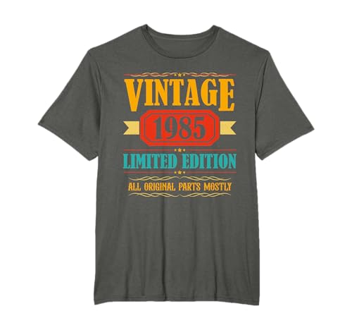 Comprar Camisetas vintage 1985 para hombre retro Navidad divertidas cumpleaños 1985 Camiseta Top Precio 2024 | regaloscumple.com
