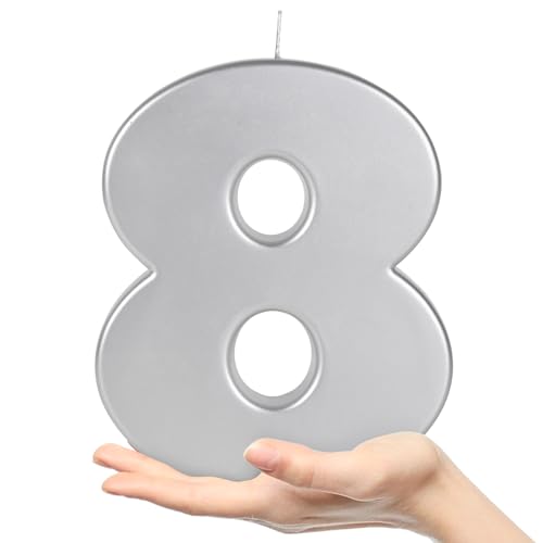 Consigue ahora OHYEAH - Pack 1 Ud - Vela Número 8 Plata - Velas Cumpleaños Originales - Bengalas Cumpleaños - Velas Números - Velas Cumple Metálico Aniversario - Cumpleaños - Vela Cumpleaños XXL Rebajas 2024 | regaloscumple.com
