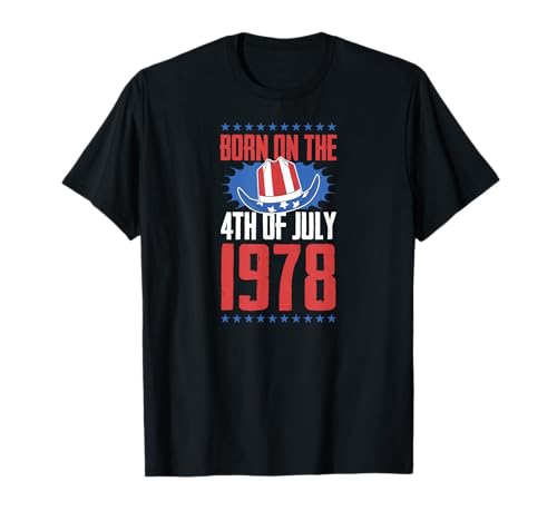Consigue ahora Nacido el 4 julio 1978 Año nacimiento USA Fiesta cumpleaños Camiseta Top Catálogo Precio 2025 | regaloscumple.com