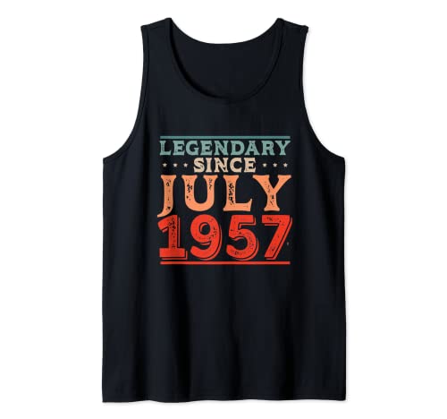 Consigue ahora Legendario desde julio 1957 Nacido en la fiesta cumpleaños los años 50 Camiseta Cumpleaños sin Mangas Ofertas 2024 | regaloscumple.com