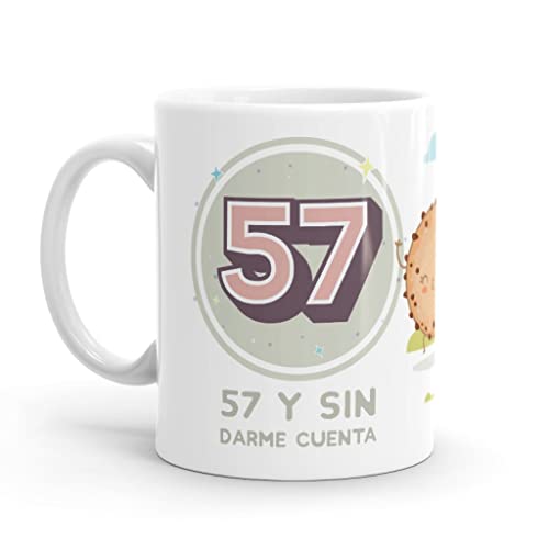 Consigue ahora Puterful - Taza 57 Cumpleaños Navidad - Tazas originales para café - Resistente al microondas y lavavajillas Ofertas 2024 | regaloscumple.com
