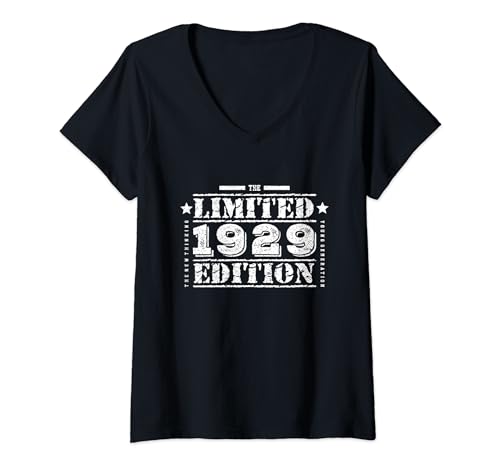Comprar Mujer Cumpleaños edición limitada 1929 para hombres y Promoción mujeres Camiseta Cuello V Rebajas 2024 | regaloscumple.com