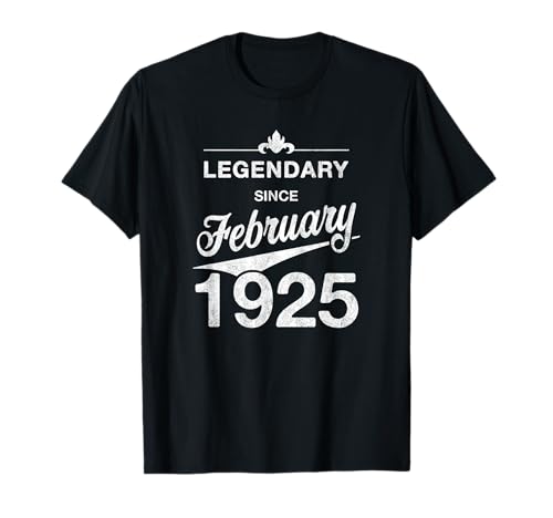 Comprar 100 cumpleaños Nacido en Febrero 1925 Vintage Cumpleaños 100 años Camiseta Rebajas 2024 | regaloscumple.com