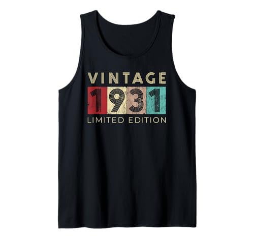 Consigue ahora Retro 91 años vintage 1931 edición limitada 91 cumpleaños Cumpleaños Camiseta sin Mangas Ofertas 2025 | regaloscumple.com