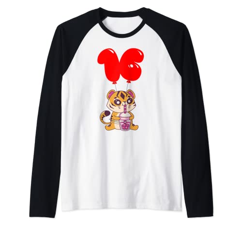 Consigue ahora Tigre té Cumpleaños burbujas - 16 Cumpleaños - Fiesta De Globos Camiseta Manga Raglan Rebajas 2024 | regaloscumple.com