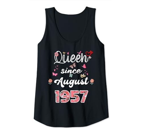 Consigue ahora Mujer Reina desde agosto 1957 flores 1957 Agosto Cumpleaños Regalos Camiseta sin Mangas Rebajas 2024 | regaloscumple.com