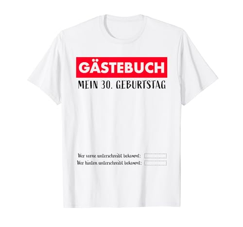 Comprar Libro visitas para 30 cumpleaños firmas para fiesta Navidad cumpleaños Camiseta Ofertas 2024 | regaloscumple.com