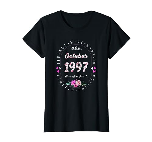 Consigue ahora Cumpleaños Promoción Floral - Las Leyendas nacen en Octubre 1997 Camiseta Rebajas 2024 | regaloscumple.com