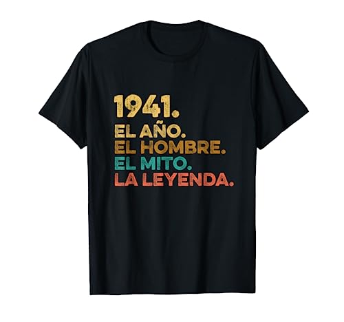 Comprar Año Hombre Promoción Mito Leyenda - Cumpleaños Regalo Vintage 1941 Camiseta Rebajas 2024 | regaloscumple.com