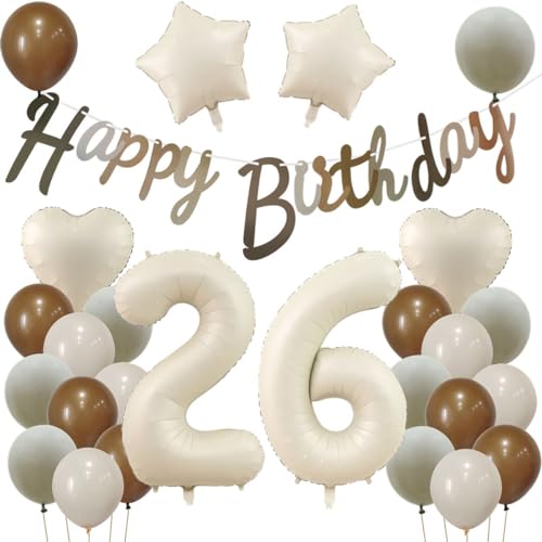 Comprar 26 Años Decoracion Cumpleaños Beige Globos 26 cumpleaños Navidad Mujer Hombre Globos Beige 26 Años Cumpleaños Mujer Decoracion Cumpleaños 26 Años Globo Beige Globo 26 Años Cumpleaños Fiesta Decoracion Ofertas 2025 | regaloscumple.com