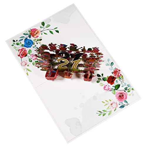 Comprar ahora 3D 21 o aniversario elegante rosas boda, cumpleaños, abuelos, amigos, flores