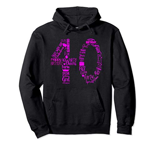 Comprar Camiseta 40 cumpleaños para mujer para su celebración Sudadera Regalos con Capucha Rebajas 2024 | regaloscumple.com