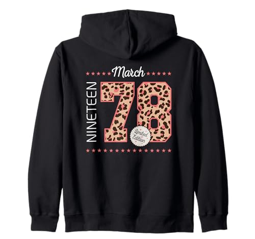 Comprar 1978 Marzo Mes Año nacimiento Edición limitada Cumpleaños Sudadera con Ideas para regalar Capucha Top Precio 2024 | regaloscumple.com