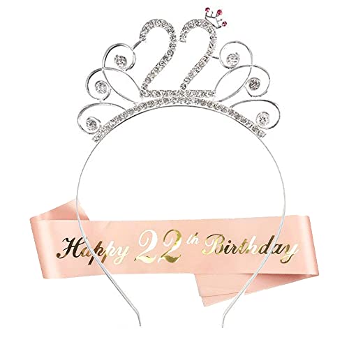 Consigue ahora HCRXVV 22. Juego corona cumpleaños para despedida soltera para Promoción 22 años decoración cumpleaños coronas cristal accesorios para el pelo oro rosa regalo cumpleaños para niñas Rebajas 2024 | regaloscumple.com
