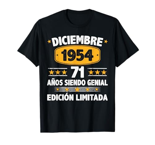 Comprar Diciembre Promoción 1954 71 Años Hombre Cumpleaños Diciembre 1954 Camiseta Ofertas 2025 | regaloscumple.com