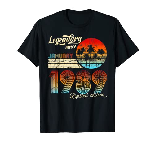 Comprar Cumpleaños Legendario Desde Navidad Enero De 1989 Regalo. Camiseta Ofertas 2024 | regaloscumple.com