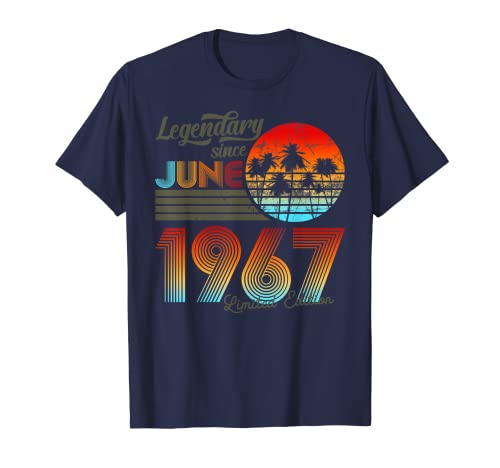 Consigue ahora Legendario cumpleaños desde junio Promoción 1967 Camiseta Rebajas 2025 | regaloscumple.com
