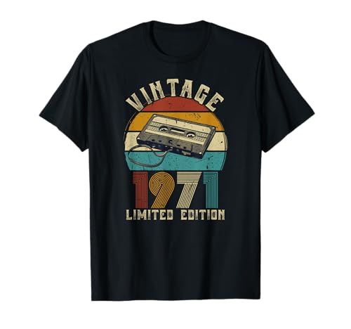 Consigue ahora 1971 vintage cumpleaños retro edición limitada hombres mujeres Navidad regalo Camiseta Top Precio 2025 | regaloscumple.com