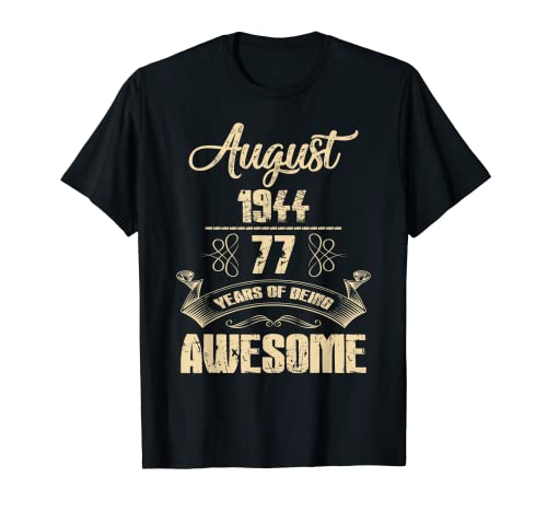 Consigue ahora Hombre 77 cumpleaños retro agosto 1944 BlackFriday decoraciones 77 años Camiseta Top Precio 2024 | regaloscumple.com