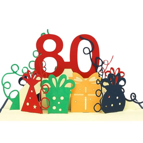 Consigue ahora LINPOPUP® Tarjeta Promoción 3D desplegable 80 cumpleaños tarjeta cumpleaños con sobre tarjeta cupón para cumpleaños regalo para amigos hombre número 80 N209 Ofertas 2024 | regaloscumple.com