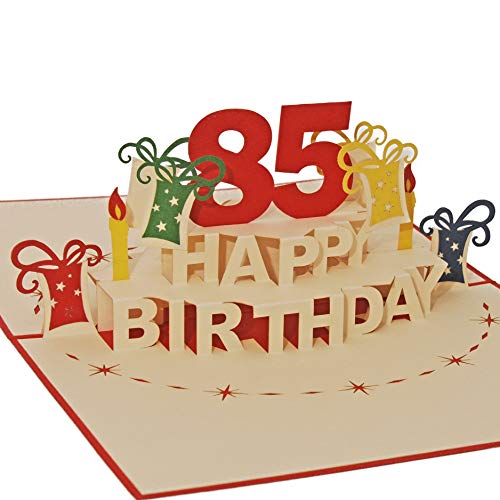 Consigue ahora Favour Pop Up tarjeta felicitación para redondos 85. cumpleaños. Una Cumpleaños originelle 3d tarjeta felicitación un mano gearbeitetes Filigrana arte. Rebajas 2024 | regaloscumple.com