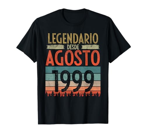 Comprar Regalos Agosto 1999 Vintage - 25 Años Regalo Cumpleaños Hombre Camiseta Ofertas 2024 | regaloscumple.com