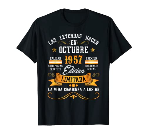 Comprar Leyendas Octubre 1957 65 Años BlackFriday 65 Cumpleaños Hombre Mujer Camiseta Ofertas 2024 | regaloscumple.com