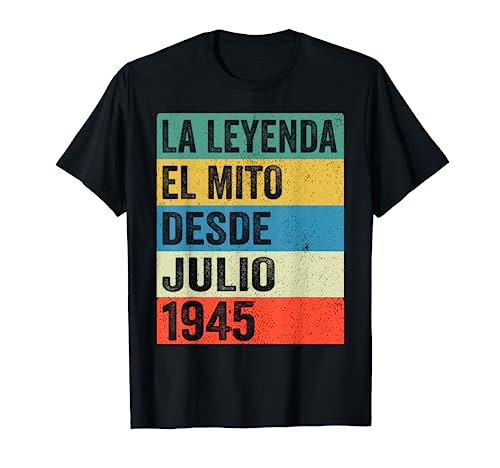 Comprar 78 Años Cumpleaños 1945 Hombre 78 Julio La leyenda El Navidad Mito Camiseta Rebajas 2024 | regaloscumple.com