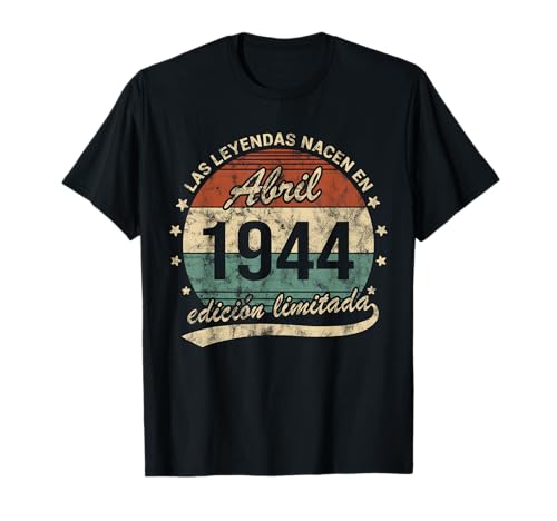 Comprar 80 Navidad Años Cumpleaños Las Leyendas Nacen Abril 1944 Retro Camiseta Ofertas 2024 | regaloscumple.com