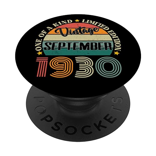 Comprar 94 Años Vintage Septiembre Promoción 1930 94 Cumpleaños Retro PopSockets PopGrip Intercambiable Rebajas 2025 | regaloscumple.com