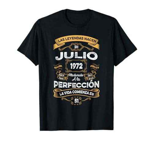 Comprar Mujer Leyendas Julio 1972 Hombre Ideas para regalar Mujer 51 Años Cumpleaños Camiseta Top Precio 2025 | regaloscumple.com