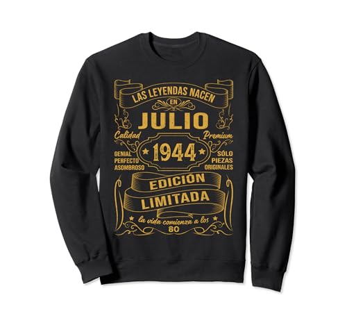 Comprar Regalo Hombre 80 Años Las Leyendas Nacen En Julio 1944 Sudadera Ideas para regalar Rebajas 2024 | regaloscumple.com