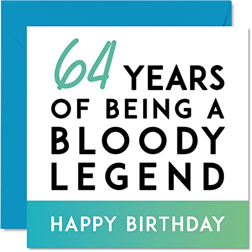 Consigue ahora Divertida tarjeta cumpleaños 64 para hombres y mujeres con texto en inglés "Being A Legend" sesenta y cuatro sesenta y cuatro Ideas para regalar tarjetas cumpleaños para él ella mamá papá abuelo niñera Top Precio 2024 | regaloscumple.com