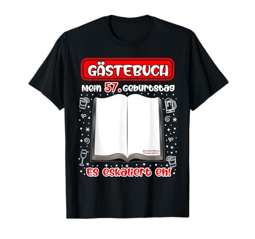 Consigue ahora Mi 57 cumpleaños libro visitas para firmar 57 años Catálogo Camiseta Rebajas 2024 | regaloscumple.com