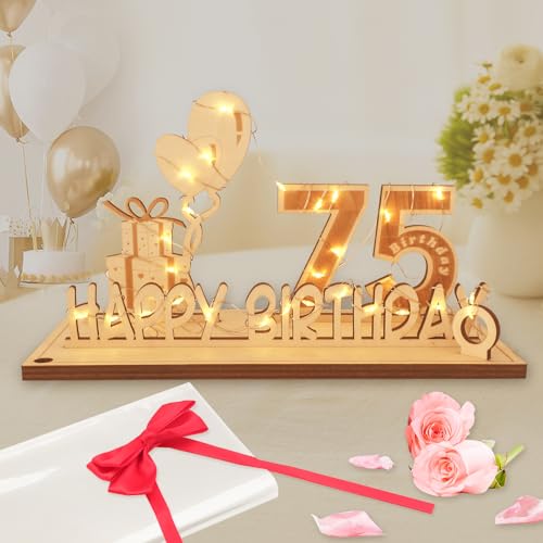 Consigue ahora Seutgjie Regalos Originales 75 Cumpleaños para Hombre y Cumpleaños Mujer Regalo 75 años con Tira Luces LED y Libro visitas para Aniversarios Ofertas 2024 | regaloscumple.com