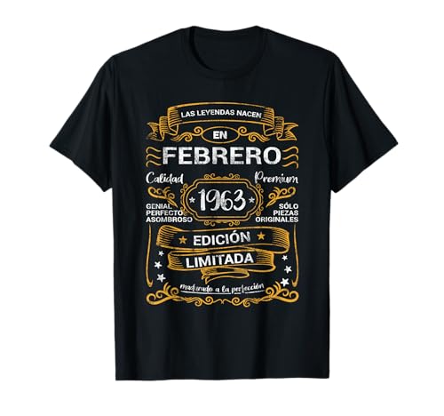 Comprar Las Leyendas Navidad Nacen Febrero 1963 Cumpleaños Hombre Mujer Camiseta Ofertas 2024 | regaloscumple.com