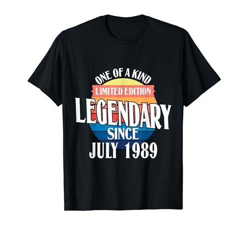 Comprar Edición Promoción Limitada Legendario Desde Julio De 1989 Cumpleaños Camiseta Top Precio 2024 | regaloscumple.com
